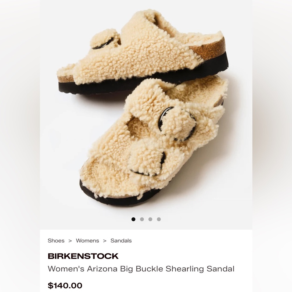 Birkenstock/Papillio Arizona Big Buckle Teddy Eggshell-Size 41